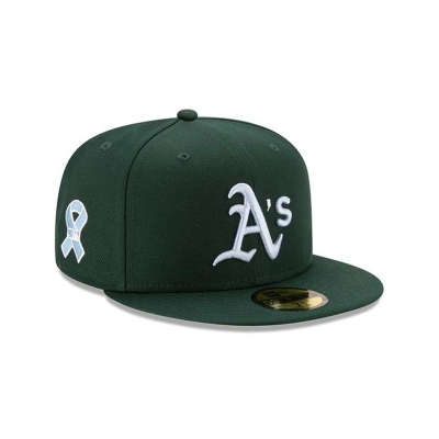 Green Oakland Athletics Hat - New Era MLB Father's Day 59FIFTY Fitted Caps USA3627104